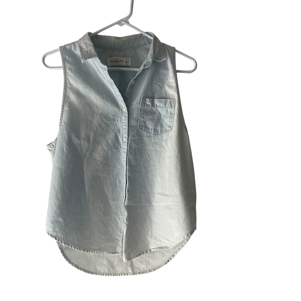 Abercrombie & Fitch Women's‎ Size Small Chambray Light Sleeveless Top